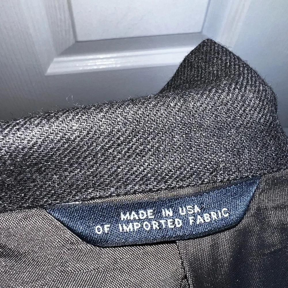 Vtg Brooks Brothers Mens 46 Charcoal Gray 100% Pure Wool Sport Coat Suit Jacket